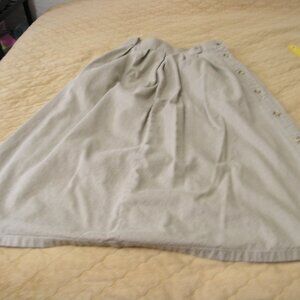 Koret City Blue Vintage 100% Cotton Tan Side Button Skirt in Size age